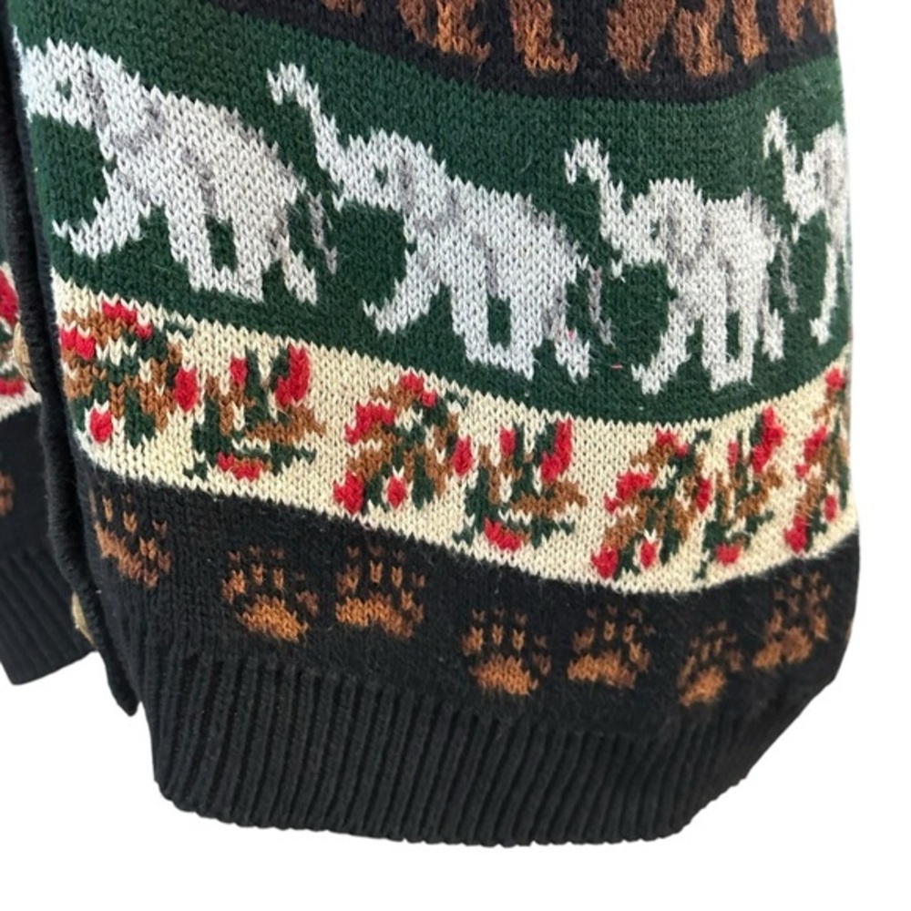 Vintage 90s Eagles Eye Safari Zebra Knit‎ Vest Size L Lion Animal Print African - Picture 12 of 15